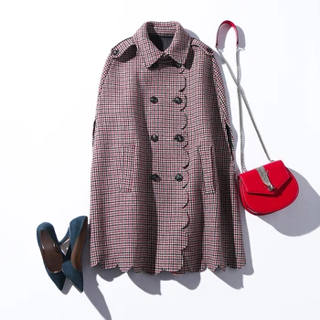 New classic color matching plover case fan design wool cloak female F20010825 petal
New classic color matching plover case fan design wool cloak female F20010825 petal