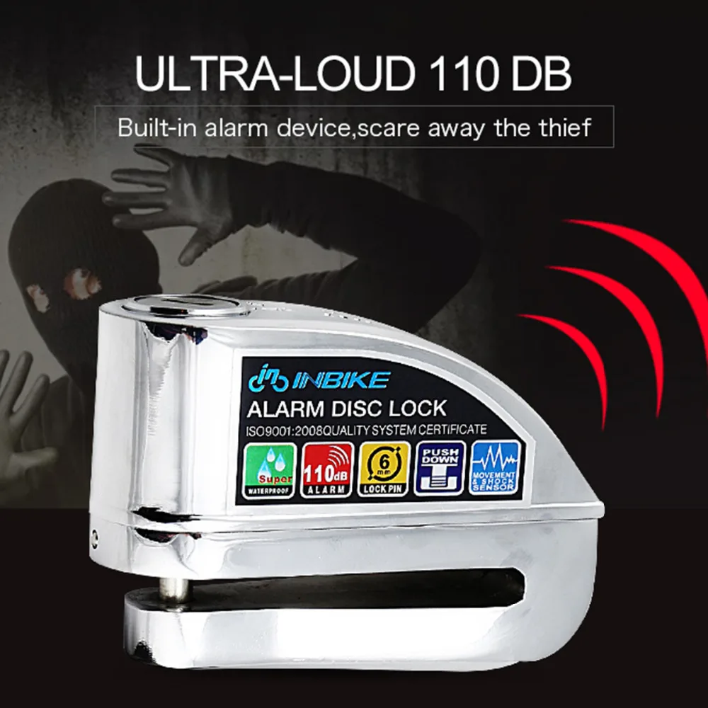 INBIKE Bike Alarm Disc Lock Anti-theft Security Alarm Electron Lock Waterproof for Motorcycle Motorbike Safety Bicycle Lock 
INBIKE Bike Alarm Disc Lock Anti-theft Security Alarm Electron Lock Waterproof for Motorcycle Motorbike Safety Bicycle Lock