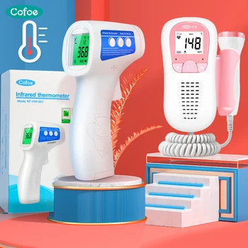 Cofoe Fetal Doppler Ultrasound Baby Heartbeat Monitor + Infrared baby Forehead Thermometer Temperature Measurement For Pregnant
Cofoe Fetal Doppler Ultrasound Baby Heartbeat Monitor + Infrared baby Forehead Thermometer Temperature Measurement For Pregnant