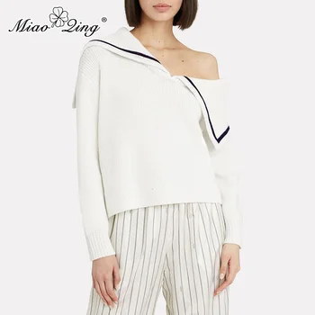 MIAOQING Knitting Korean Women's Sweater Irregular Collar One Shoulder Long Sleeve Female Sweater 2019 Autumn Fashion New
MIAOQING Knitting Korean Women's Sweater Irregular Collar One Shoulder Long Sleeve Female Sweater 2019 Autumn Fashion New