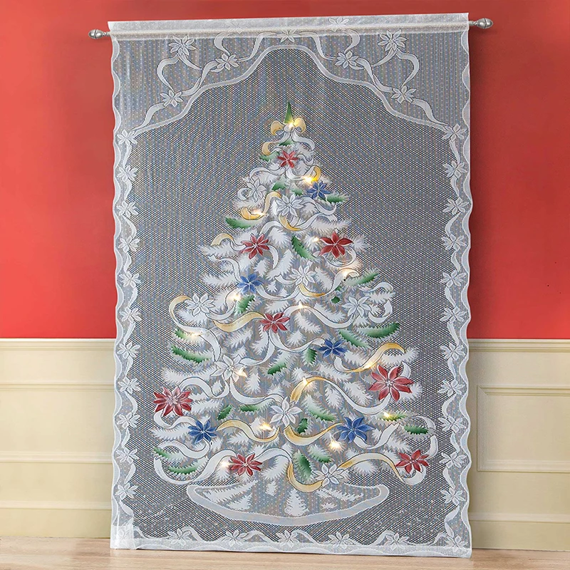 Christmas Cute Flash String Lace Door Curtain Window Room Curtain With LED Light Valance Home Christmas Tree Decoration
Christmas Cute Flash String Lace Door Curtain Window Room Curtain With LED Light Valance Home Christmas Tree Decoration