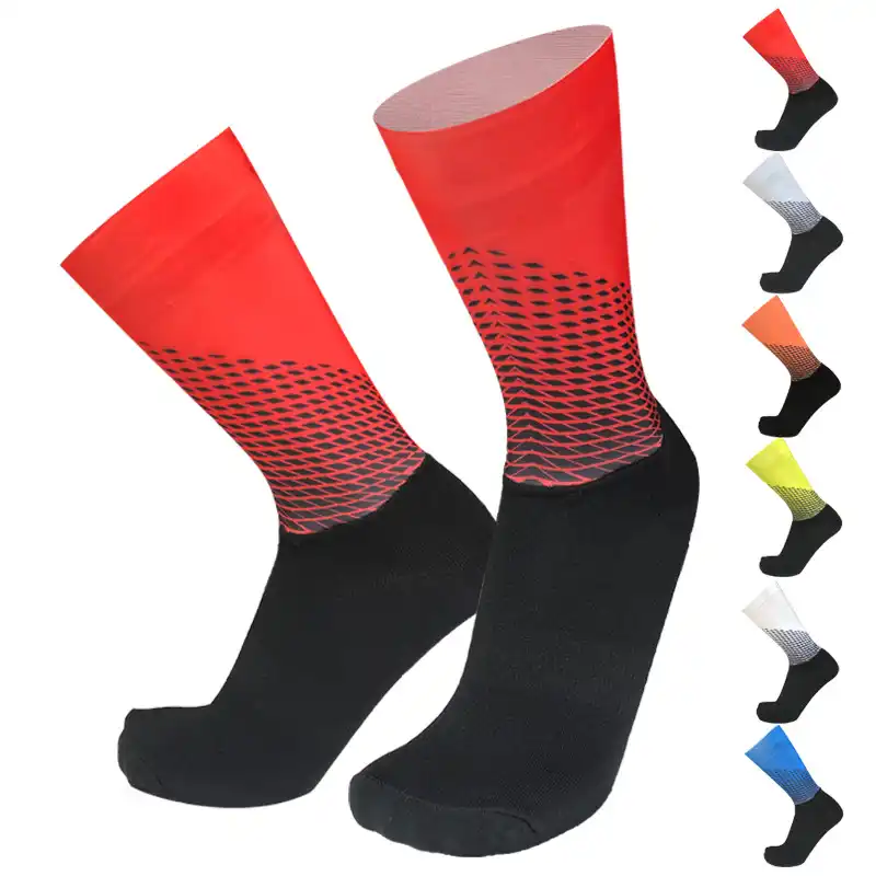 red cycling socks