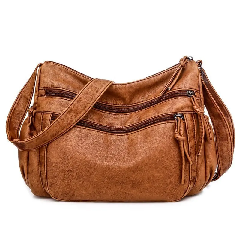 

Weysfor Vintage Women Shoulder Bag Pu Leather Crossbody Bag Soft Women Purse Multi-pockets Messenger Bag Flap Bag Lady Handbag