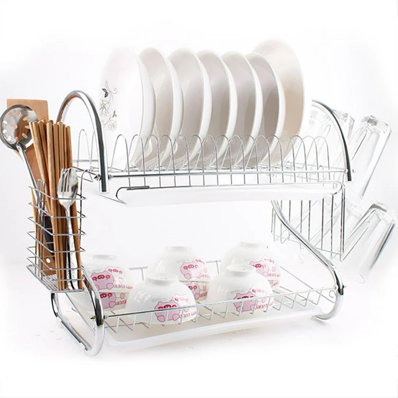 High Quality Double Stainless Steel Kitchen Storage Rack Tableware Dishware Cleaning Utensils Storage Cutlery Drain Rack
High Quality Double Stainless Steel Kitchen Storage Rack Tableware Dishware Cleaning Utensils Storage Cutlery Drain Rack