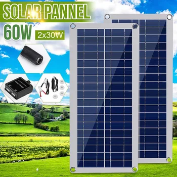 60W/30W Semi-flexible Solar Panel 5V/18V Double USB Power Portable Solar Cell Car Ship Camping Phone Charger w/Solar Charger
60W/30W Semi-flexible Solar Panel 5V/18V Double USB Power Portable Solar Cell Car Ship Camping Phone Charger w/Solar Charger