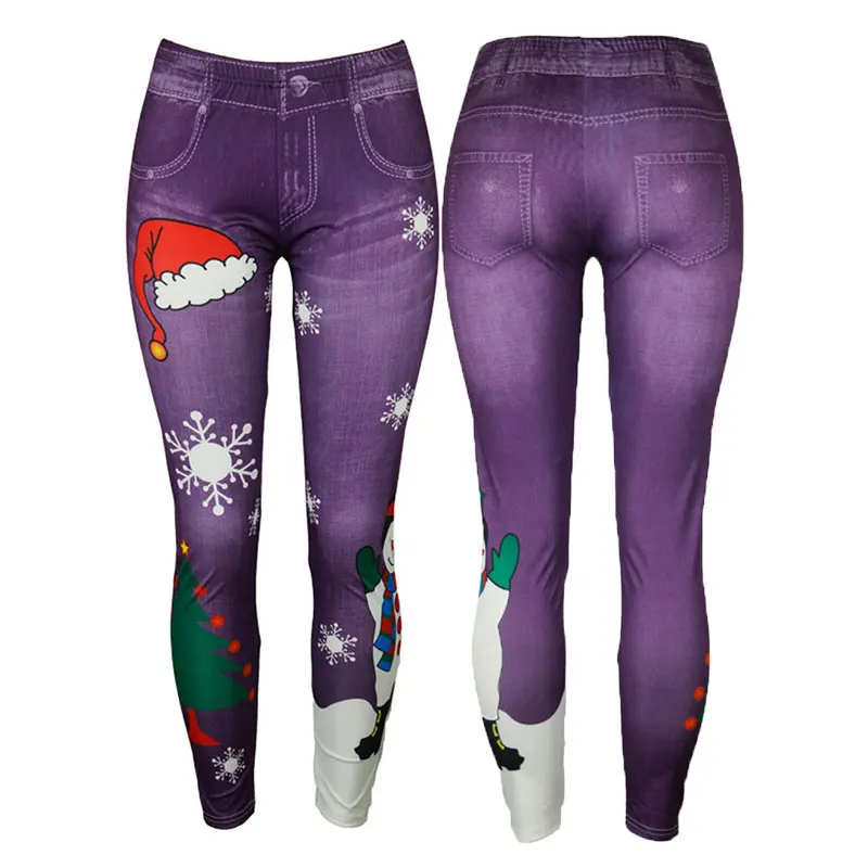 Women's Stretch Pocket Pants Faux Jeans Female High Waist Leggings Girl Winter Legging Bottoms Snowflake Christmas Print Fitness
Women's Stretch Pocket Pants Faux Jeans Female High Waist Leggings Girl Winter Legging Bottoms Snowflake Christmas Print Fitness