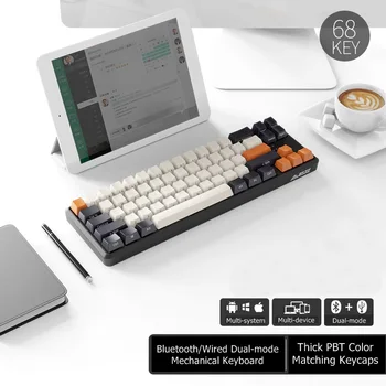 All New Ajazz K680t 68 Key Mini Rechargeable Bluetooth Wireless/Wired Dual-Mode Mechanocal Keyboard For PC,Notebook Tablet Phone
All New Ajazz K680t 68 Key Mini Rechargeable Bluetooth Wireless/Wired Dual-Mode Mechanocal Keyboard For PC,Notebook Tablet Phone