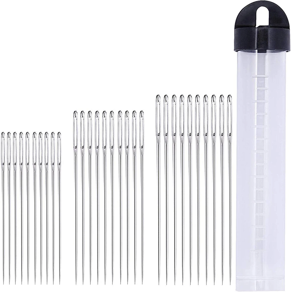 LMDZ 30 Large-Eye Hand Sewing Needles,3 Sizes Large-Eye Stitching Needles Crochet Cross Stitch Weaving Sewing Tools
LMDZ 30 Large-Eye Hand Sewing Needles,3 Sizes Large-Eye Stitching Needles Crochet Cross Stitch Weaving Sewing Tools