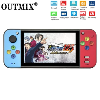 OUTMIX RS-11 5.1 Inch Large Screen Handheld Game Player Support MP3 Camera Video TV Output Multimedia Game Console Video Games
OUTMIX RS-11 5.1 Inch Large Screen Handheld Game Player Support MP3 Camera Video TV Output Multimedia Game Console Video Games