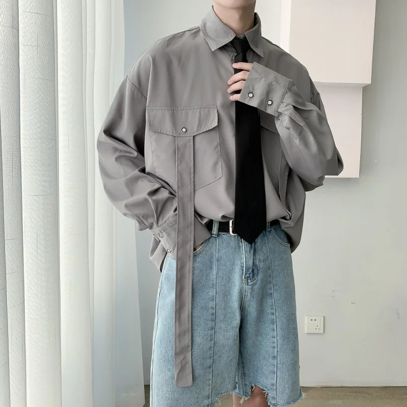 Men Contains Tie Long Sleeve Casual Shirt Male Korea Japan Streetwear Hip Hop Loose Dress Shirts
Men Contains Tie Long Sleeve Casual Shirt Male Korea Japan Streetwear Hip Hop Loose Dress Shirts