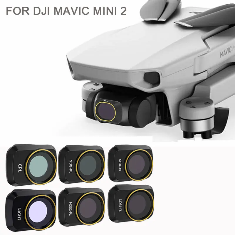 Для DJI Mini 2 Drone Camera Gimbal Lens Filter ND-PL UV CPL Night Sunhood Protector For dji mavic mini2 Accessories | Электроника