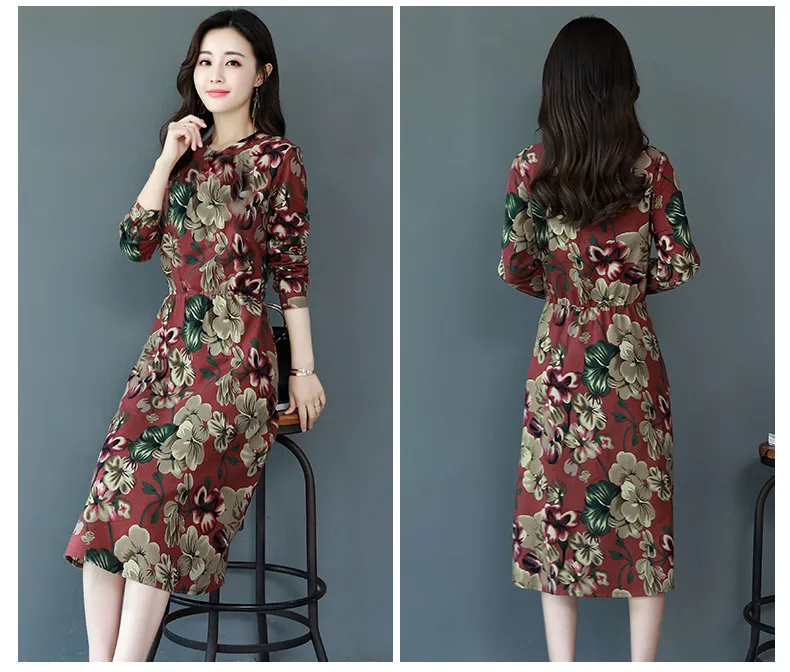 Impulse-Spring And Autumn Long-sleeved Dress Loose And Plus-sized Fashion Slim Fit Mid-length Waist Hugging Cotton Floral Skirt
Impulse-Spring And Autumn Long-sleeved Dress Loose And Plus-sized Fashion Slim Fit Mid-length Waist Hugging Cotton Floral Skirt