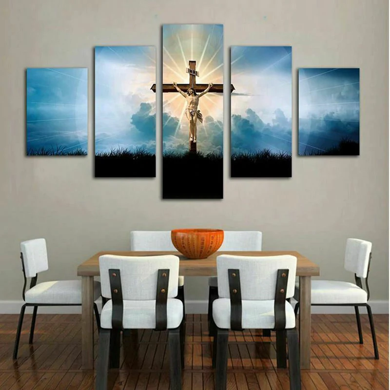 Jesus Christ Cross Christian Poster 5pcs Modern Home Wall Decor Canvas Picture Art HD Print Painting On Canvas for Living Room
Jesus Christ Cross Christian Poster 5pcs Modern Home Wall Decor Canvas Picture Art HD Print Painting On Canvas for Living Room
