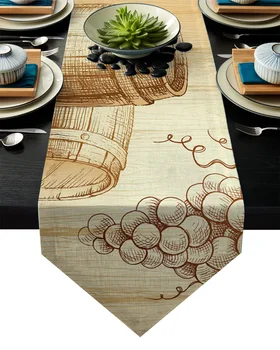 Wine Barrel Grape Wooden Board Hand Painted Table Runner Table Flag Home Party Decorative Tablecloth Table Runners
Wine Barrel Grape Wooden Board Hand Painted Table Runner Table Flag Home Party Decorative Tablecloth Table Runners