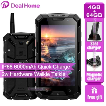 Conquest S8 Rugged IP68 Smartphone 5.0" 1080p IPS Screen 4GB RAM 64GB ROM Walkie Talkie 6000mAh Battery NFC 4G LTE Mobile Phone
Conquest S8 Rugged IP68 Smartphone 5.0" 1080p IPS Screen 4GB RAM 64GB ROM Walkie Talkie 6000mAh Battery NFC 4G LTE Mobile Phone