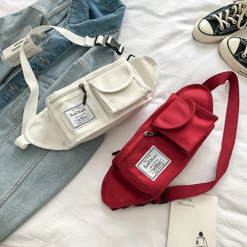 High Quality Canvas Bag Women Chest Shoulder Bag with 3 Pockets Nylon Minitary Waist Bag 2019 Zipper Belt Bag
High Quality Canvas Bag Women Chest Shoulder Bag with 3 Pockets Nylon Minitary Waist Bag 2019 Zipper Belt Bag