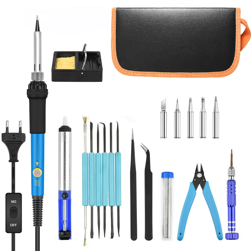 Soldering Iron Station Kit EU/US 60W Temperature Adjustable Solder Iron Set Screwdriver Tin pump Tin Wire hakko welding tools
Soldering Iron Station Kit EU/US 60W Temperature Adjustable Solder Iron Set Screwdriver Tin pump Tin Wire hakko welding tools