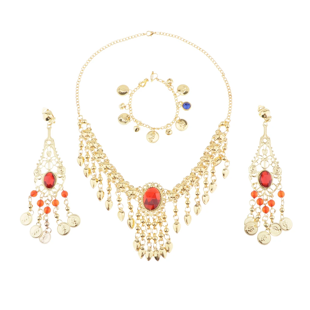 India Dance Belly Dance Jewelry Diamante Necklace ,earrings ,nose Chain India Dance Belly Dance Jewelry Diamante Necklace ,earrings ,nose Chain