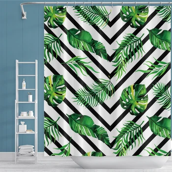 Green Tropical Plants Fabric Shower Curtains Bathroom Polyester Waterproof Bath Curtain Leaves Printing Curtains Home Decor 
Green Tropical Plants Fabric Shower Curtains Bathroom Polyester Waterproof Bath Curtain Leaves Printing Curtains Home Decor
