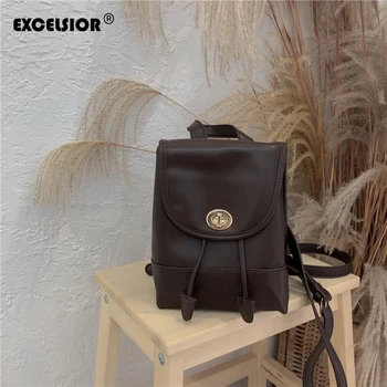 EXCELSIOR PU Leather Women's Backpack 2020 Korean Version New ins Simple Shoulder Bag for Female Vintage Coffee School Bags
EXCELSIOR PU Leather Women's Backpack 2020 Korean Version New ins Simple Shoulder Bag for Female Vintage Coffee School Bags