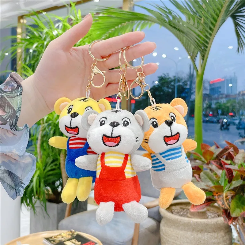 

Tiger year mascot strap little pendan Exquisite Keychain Decorate good quality soft Soothing doll christmas funny couple gift