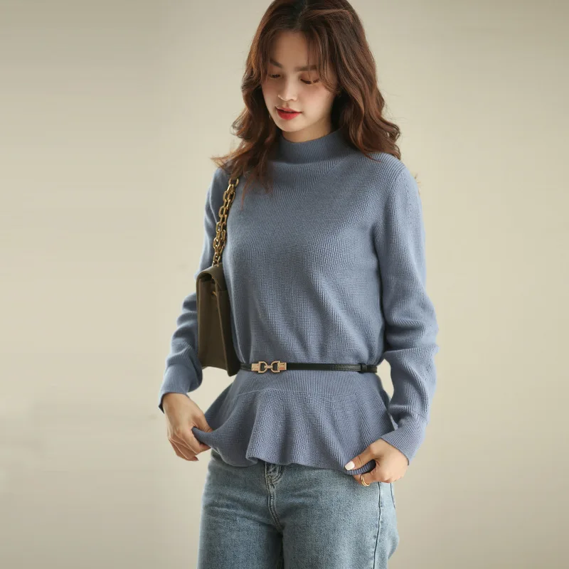 Women's Sweater Autumn Winter Korean Mock Neck Stringy Selvedge Knit Solid Color Long-sleeved Tight Bottoming Casual Tps A5039
Women's Sweater Autumn Winter Korean Mock Neck Stringy Selvedge Knit Solid Color Long-sleeved Tight Bottoming Casual Tps A5039