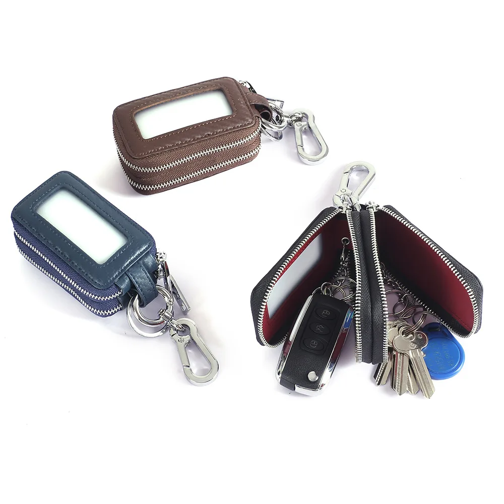 High Quality Comfortable Split Cow Leather Soft Texture Double Zipper Suround Pockets Transparent Window Handy Clip Car Key Bag
High Quality Comfortable Split Cow Leather Soft Texture Double Zipper Suround Pockets Transparent Window Handy Clip Car Key Bag