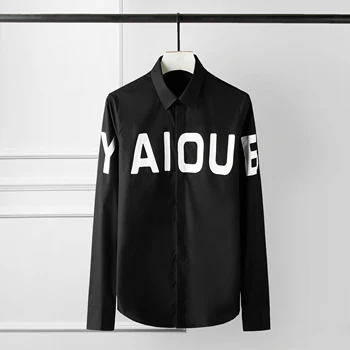 New Men Shirt Luxury Letter Printing Long Sleeve Mens Shirts Black White Casual Mens Dress Shirts Plus Size Slim Fit Shirts 4XL
New Men Shirt Luxury Letter Printing Long Sleeve Mens Shirts Black White Casual Mens Dress Shirts Plus Size Slim Fit Shirts 4XL