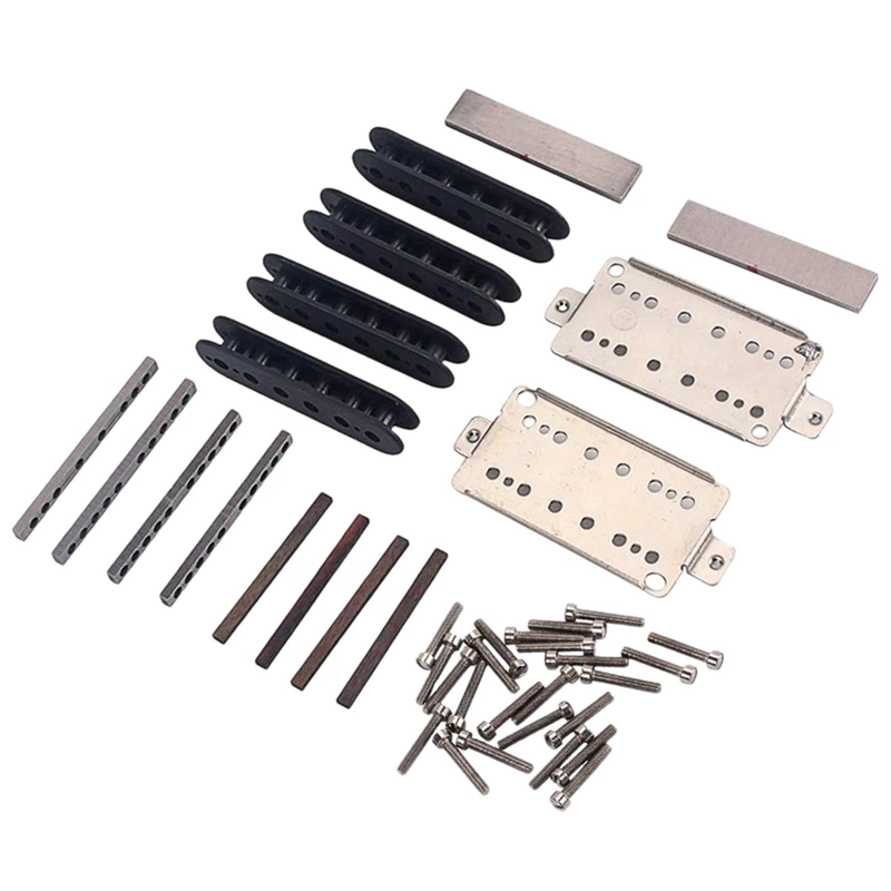ABZB-A Set Guitar Humbucker Pickup Kits Producing Accessories/Cupronickel Baseplate/Spacer/Bobbin/ Pole Slug/Bar Alnico V Magnet
ABZB-A Set Guitar Humbucker Pickup Kits Producing Accessories/Cupronickel Baseplate/Spacer/Bobbin/ Pole Slug/Bar Alnico V Magnet