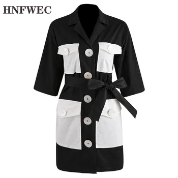 2019 Autumn New Contrast Color Thin Sleeve Shirt Skirt Turn-down Collar High Waist Thin Section Slim Pocket Dress L320
2019 Autumn New Contrast Color Thin Sleeve Shirt Skirt Turn-down Collar High Waist Thin Section Slim Pocket Dress L320