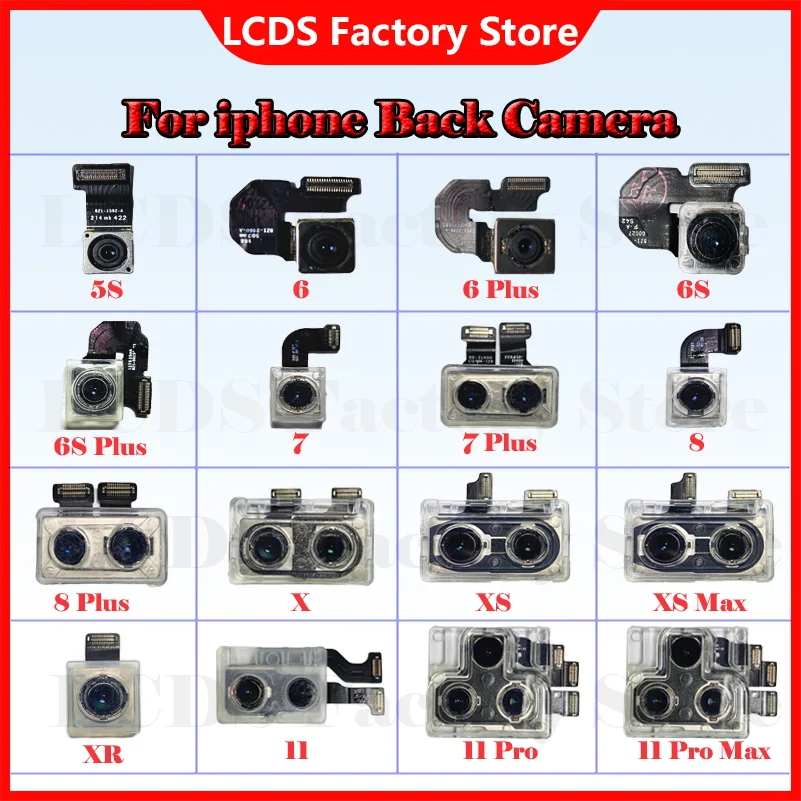 Original Camera For iPhone 4S 6S 7 8 Plus Back Rear Main Lens Flex Cable iphone X XR XS MAX 11 12 PRO | Мобильные телефоны и