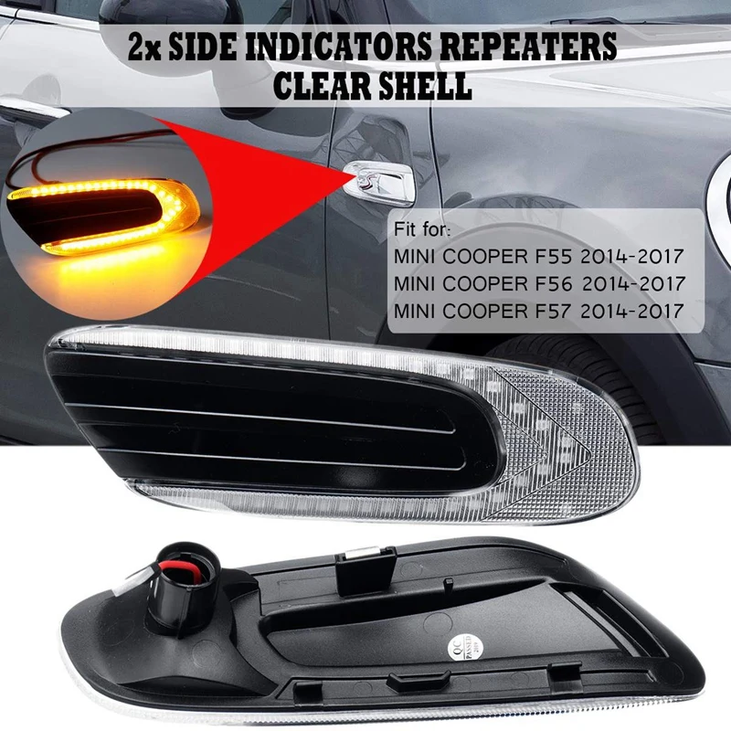 2 x led Dynamic Led Side Repeater Indicator Light Flowing Side Marker Signal Lamp Light for Bmw Mini Cooper F55 F56 F57
2 x led Dynamic Led Side Repeater Indicator Light Flowing Side Marker Signal Lamp Light for Bmw Mini Cooper F55 F56 F57