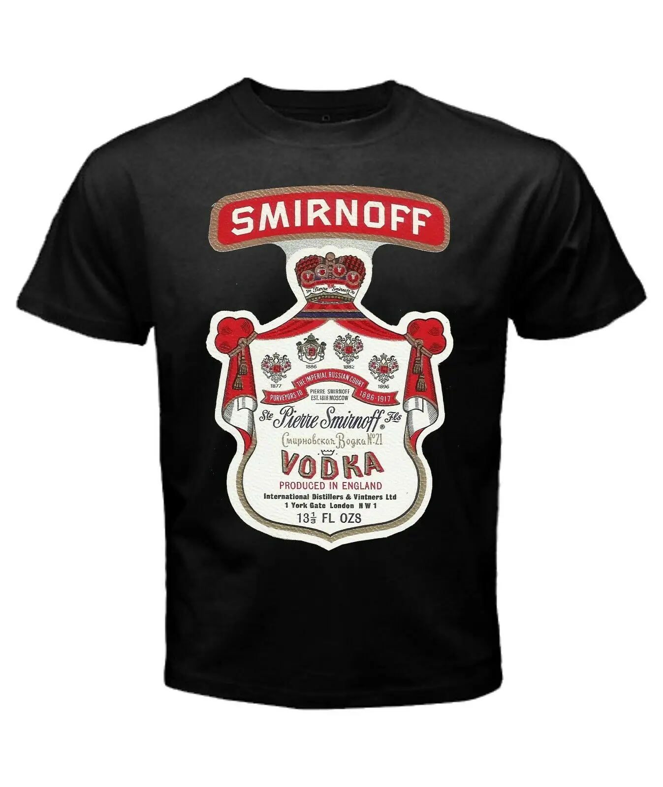 Smirnoff Водка от британской компании No. 21 обычная мужская черная футболка|Футболки| |