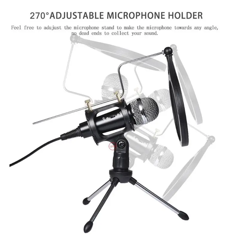 1Set USB Computer Microphone Phone Condenser Mic with Acoustic Filter Stand Holder for Broadcast Online Chatting
1Set USB Computer Microphone Phone Condenser Mic with Acoustic Filter Stand Holder for Broadcast Online Chatting