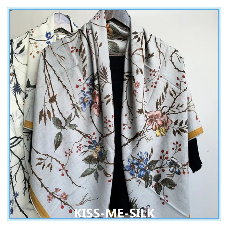 KMS Flower Branch Big Square Scarf Fine Silk Cashmere Scarf Soft and Comfortable Warm Shawl 135*135cm/115G
KMS Flower Branch Big Square Scarf Fine Silk Cashmere Scarf Soft and Comfortable Warm Shawl 135*135cm/115G