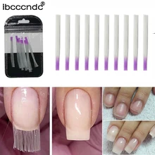 10 unidades/pacote unhas forma fibra de unhas acrílico dicas fibra vidro extensão para unhas de seda construção extensão manicure ferramenta(China)