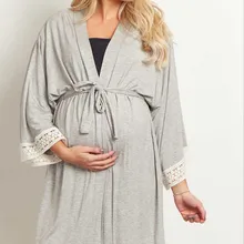 Wear Seven-Quarter Sleeve Frenulum Lace Pregnants Casual Nursing Pajamas Solid Colors Dress Fashion Soft Sleepwear 
Wear Seven-Quarter Sleeve Frenulum Lace Pregnants Casual Nursing Pajamas Solid Colors Dress Fashion Soft Sleepwear