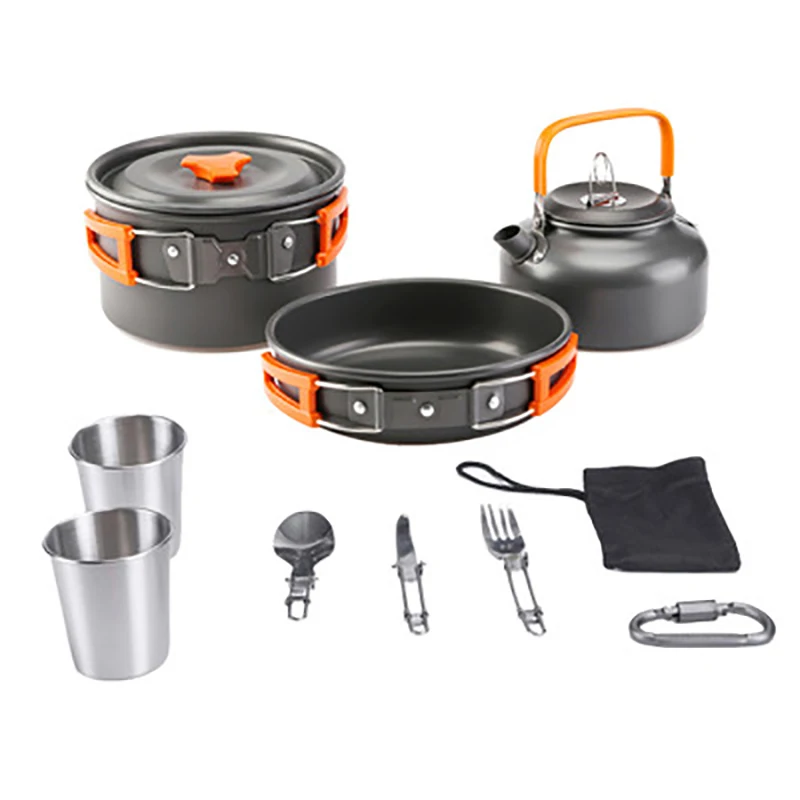 Outdoor Cookware Set Teapot Set 2-3 People Travel Camping Kettle Cookware Set Portable Picnic Cookware Kits
Outdoor Cookware Set Teapot Set 2-3 People Travel Camping Kettle Cookware Set Portable Picnic Cookware Kits