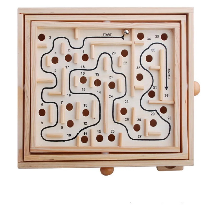 Iron Ball Wood Box Maze Game Puzzles Intellective Game Control the iron ball out of the Maze Good Toy For Kids
Iron Ball Wood Box Maze Game Puzzles Intellective Game Control the iron ball out of the Maze Good Toy For Kids