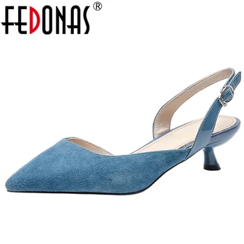 FEDONAS Concise Casual 2020 Spring Summer New Women Kid Suede Sandals Solid Color Pointed Toe Back Strap Shallow Shoes Woman
FEDONAS Concise Casual 2020 Spring Summer New Women Kid Suede Sandals Solid Color Pointed Toe Back Strap Shallow Shoes Woman