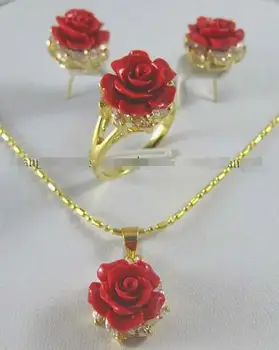 12MM Red Coral Hand Carved Flower Earrings Ring Necklace Pendant Jewelry Set AAA
12MM Red Coral Hand Carved Flower Earrings Ring Necklace Pendant Jewelry Set AAA