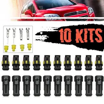 10 Kits Car 2 Pin Way Sealed Waterproof Electrical Wire Connector Plug Terminal For Car Truck Vehicle Motorbike Universal
10 Kits Car 2 Pin Way Sealed Waterproof Electrical Wire Connector Plug Terminal For Car Truck Vehicle Motorbike Universal