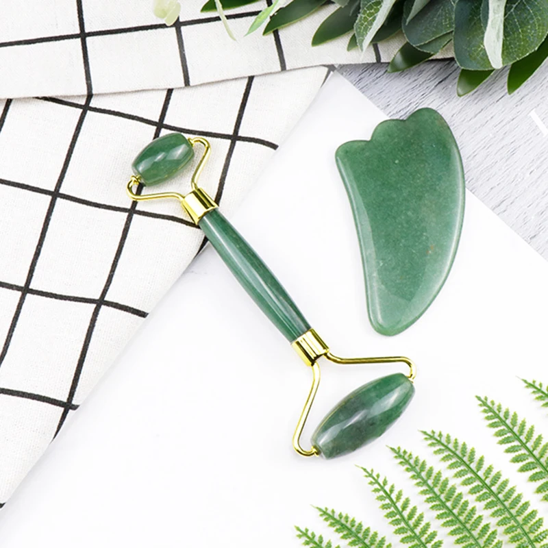 Facial Massage Roller Guasha Scraping Board Set Double Heads Jade Stone Face Massager roller Lift Body Slim Neck Thin Lift Tools
Facial Massage Roller Guasha Scraping Board Set Double Heads Jade Stone Face Massager roller Lift Body Slim Neck Thin Lift Tools