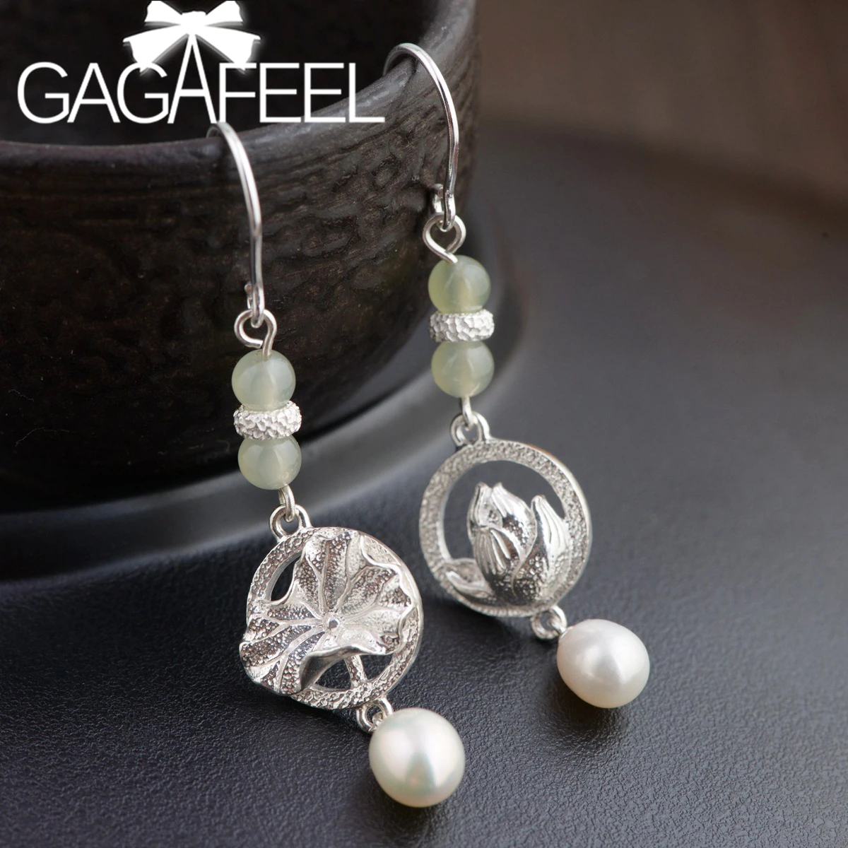 GAGAFEEL Women's Lotus Round Silver Earrings Simple and Fresh Matte Style Thai Silver Drop Earring Natural Stone Jewelry
GAGAFEEL Women's Lotus Round Silver Earrings Simple and Fresh Matte Style Thai Silver Drop Earring Natural Stone Jewelry