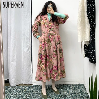 SuperAen Korean Style Women Dress Spring New 2020 Cotton Ladies Dress Lapel Single Breasted High Waist Women Clothing 
SuperAen Korean Style Women Dress Spring New 2020 Cotton Ladies Dress Lapel Single Breasted High Waist Women Clothing