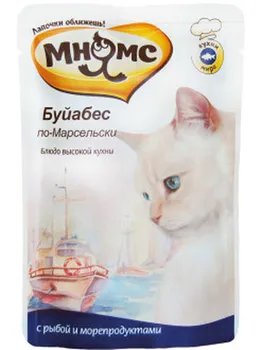 Мнямс паучи for cats буйабес by марсельски (fish with морепродуктами), 12*85g
Мнямс паучи for cats буйабес by марсельски (fish with морепродуктами), 12*85g
