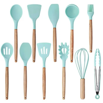 1PC Silicone Cooking Utensil Wooden Handle Spatula Soup Spoon Brush Ladle Pasta Colander Non-stick Cookware Kitchen Tools Green
1PC Silicone Cooking Utensil Wooden Handle Spatula Soup Spoon Brush Ladle Pasta Colander Non-stick Cookware Kitchen Tools Green