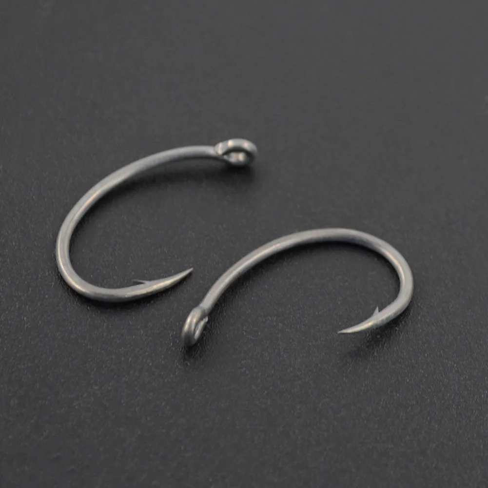 

50pcs 2#, 4#, 6#, 8#, 10# Curve Shank Professional Series Carp Barbed Hooks Hair Rigs Portable Tackle For Fishing
