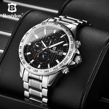 Bestdon ספיר קריסטל שעון גברים מכאני אוטומטי איש הצבא שעונים למעלה מותג יוקרה ירח שלב שחור Relogio Masculino(China)