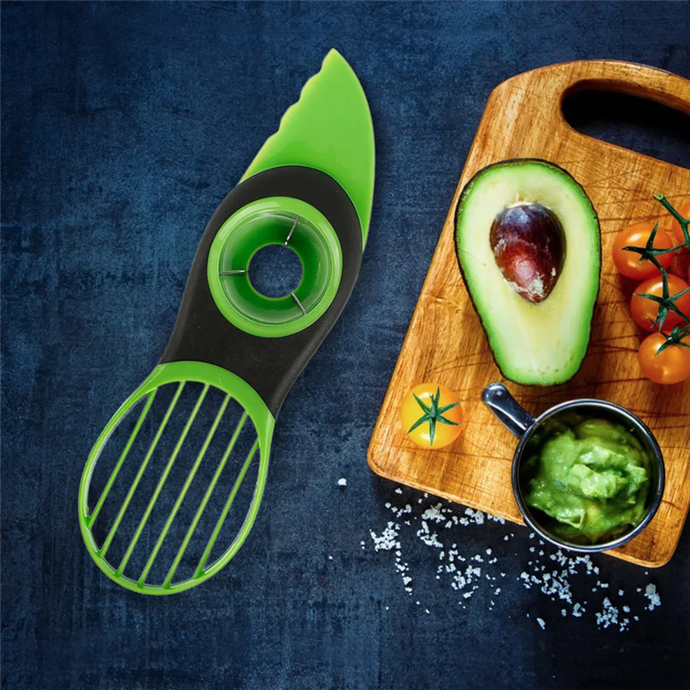 New 3 In 1 Avocado Slicer Professional Peeler Multi-function Cutter Pulp Separator Plastic Knife Vegetable Tools Kitchen Gadget
New 3 In 1 Avocado Slicer Professional Peeler Multi-function Cutter Pulp Separator Plastic Knife Vegetable Tools Kitchen Gadget